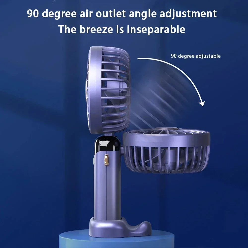 Foldable Handheld Mini Fan with Phone Stand (5000mAh)