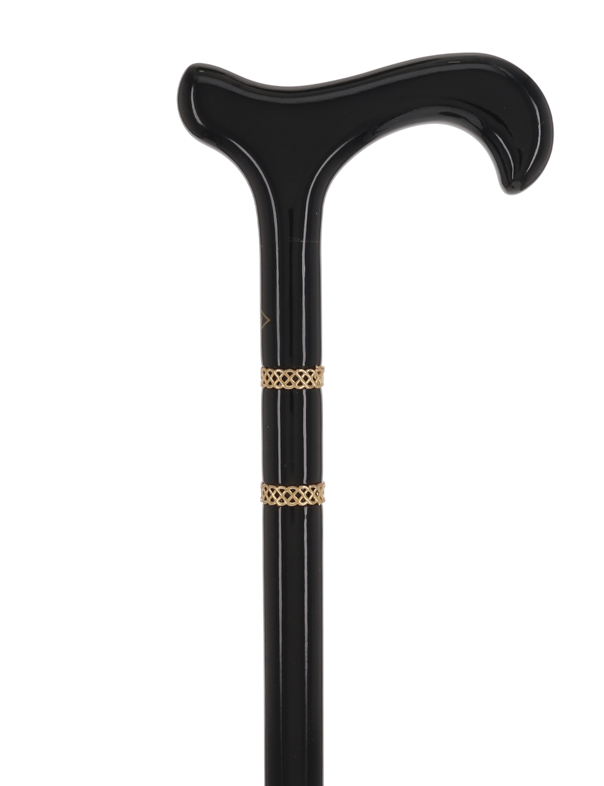 Gold & Black Derby Cane: Braided Design, Double Collar