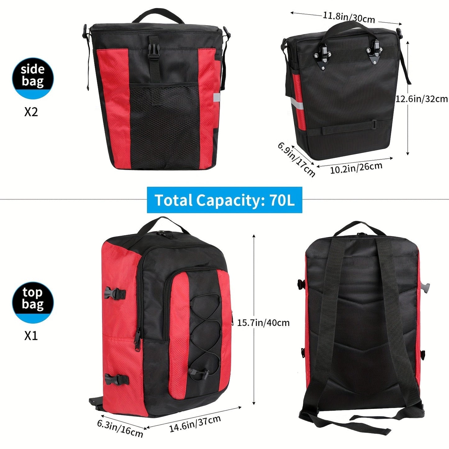 3-in-1 Bicycle Rear Seat Storage Bag