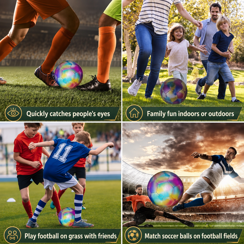 Reflective Holographic Soccer Ball – Durable All-Surface Training Football
