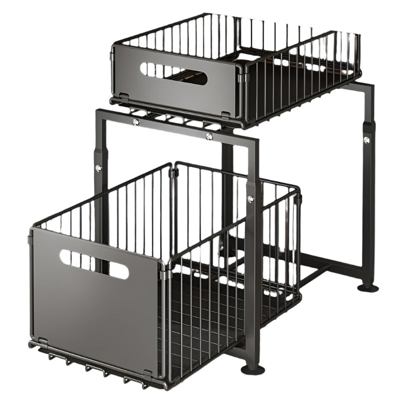 2-Tier Under Sink Storage Rack with Drawers