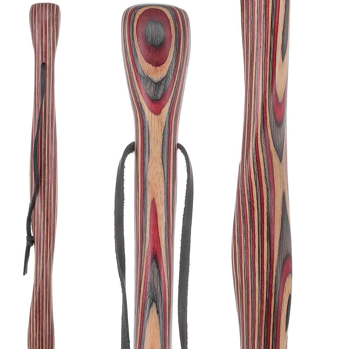 USA-Made Twisted Hiking Staff Ruby Ridge Colorwood & Compass