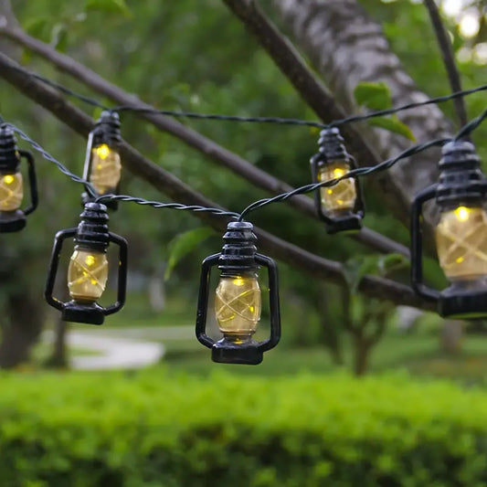 Solar Retro Oil String Lamp - 1 Pack, 8 Functions, Waterproof Outdoor