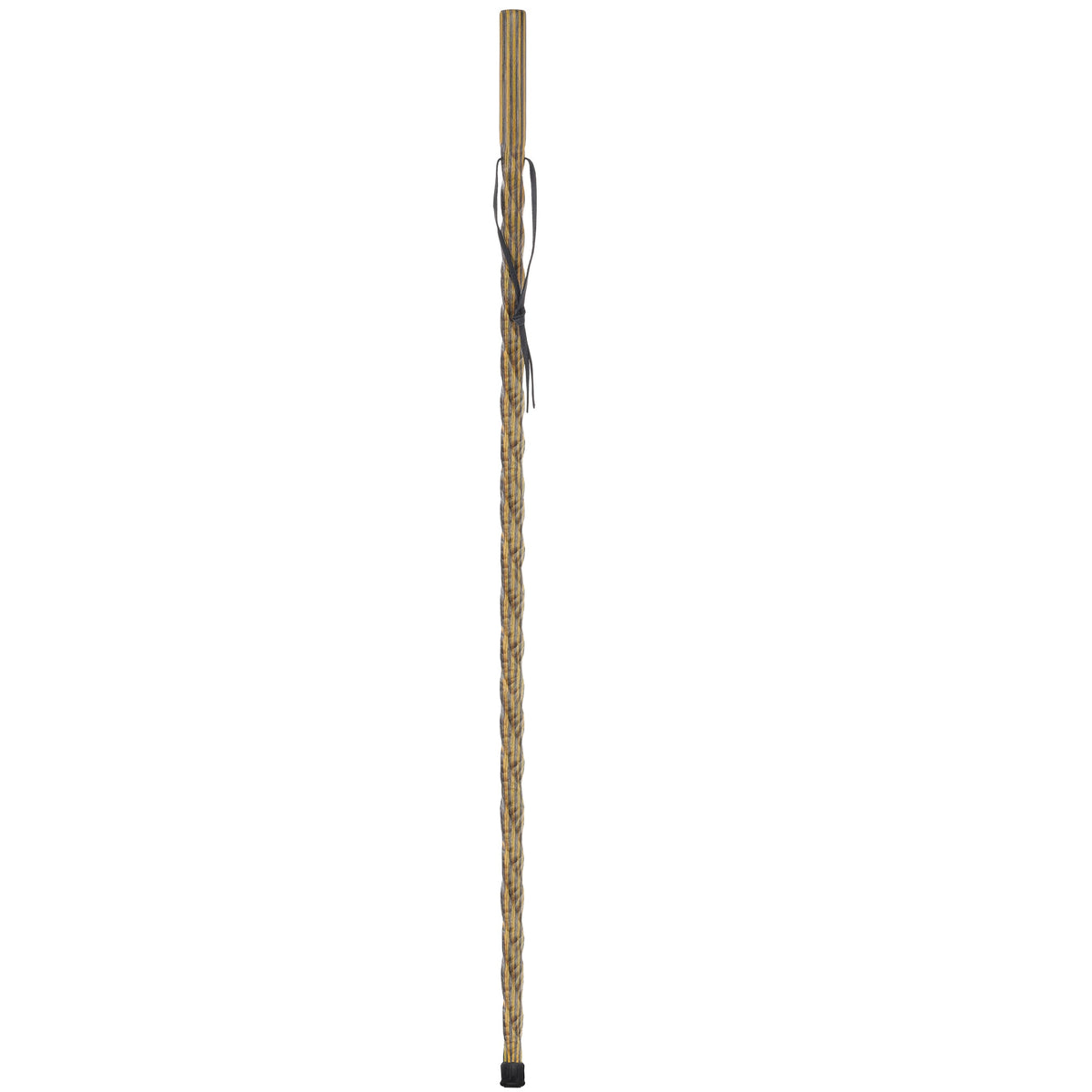 USA-Made Black/Yellow Colortone Hiking Staff: Rustic, Compass