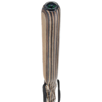 USA-Made Buckskin Colortone Hiking Staff: Rustic, Compass