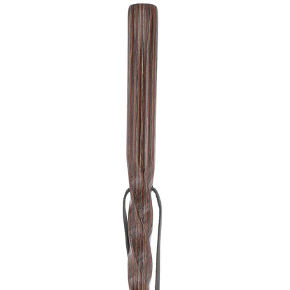 USA-Made Colortone Jacaranda Hiking Staff: Rustic with Compass