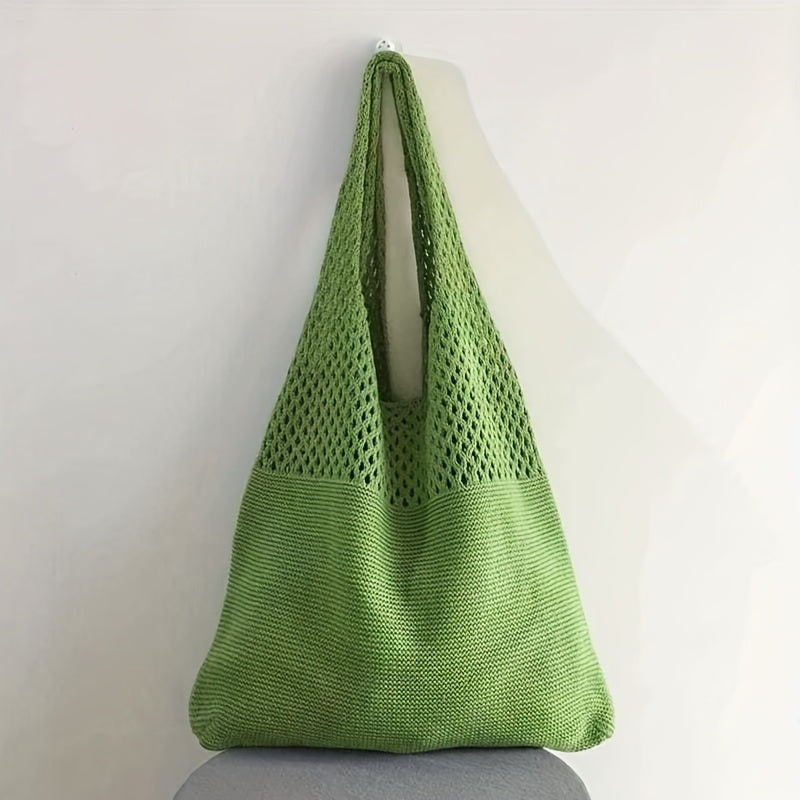 Crochet Knit Mesh Tote Shoulder Bag, 22.8 Inch