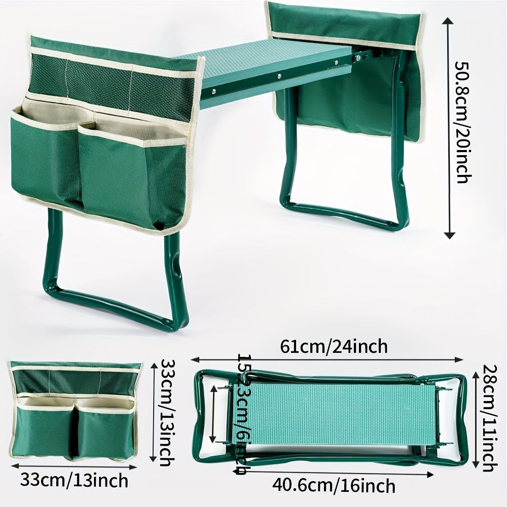 Garden Kneeling Chair with Cushion and Tool Bag