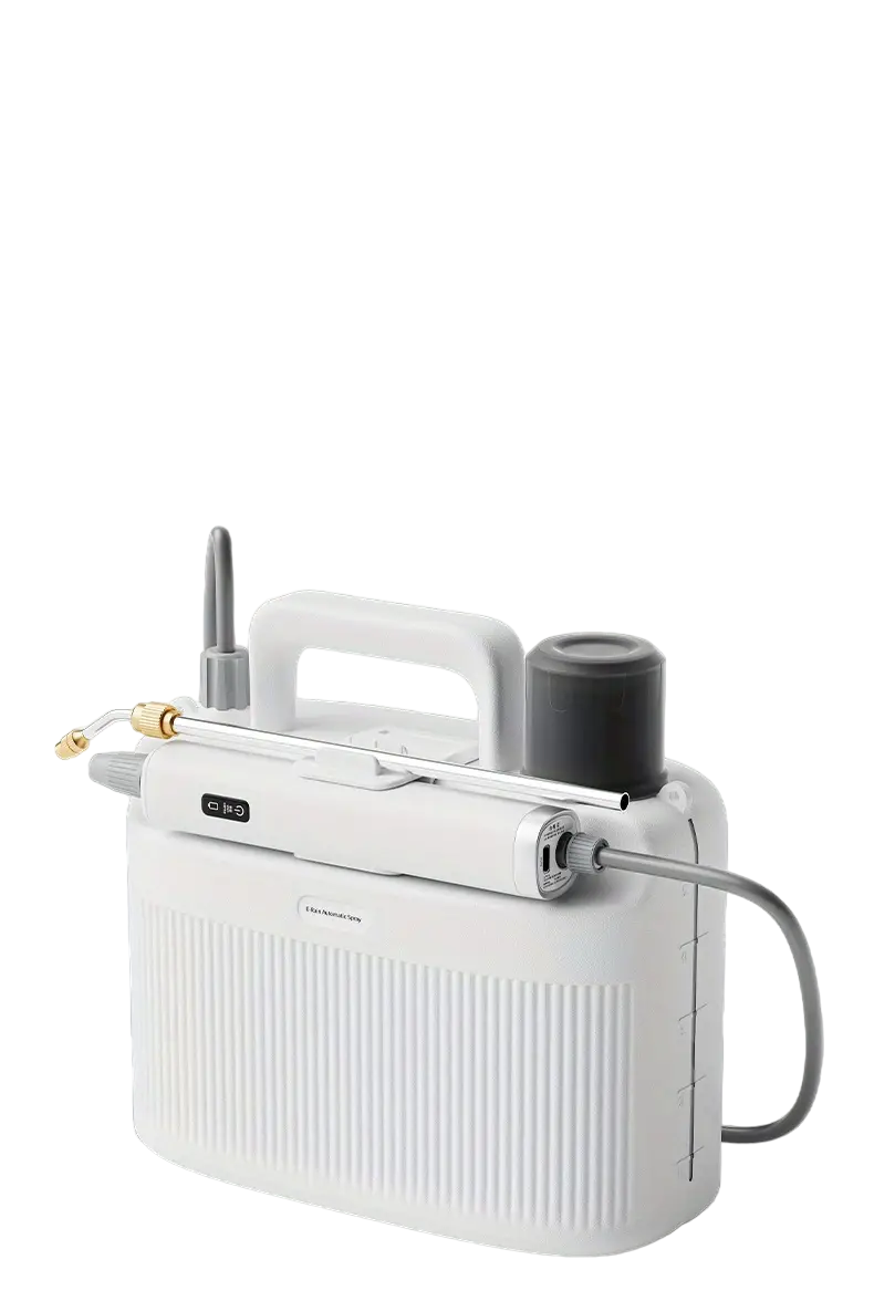 Portable Electric Sprayer with Adjustable Brass Nozzle - 5L/33.82oz Capacity, White