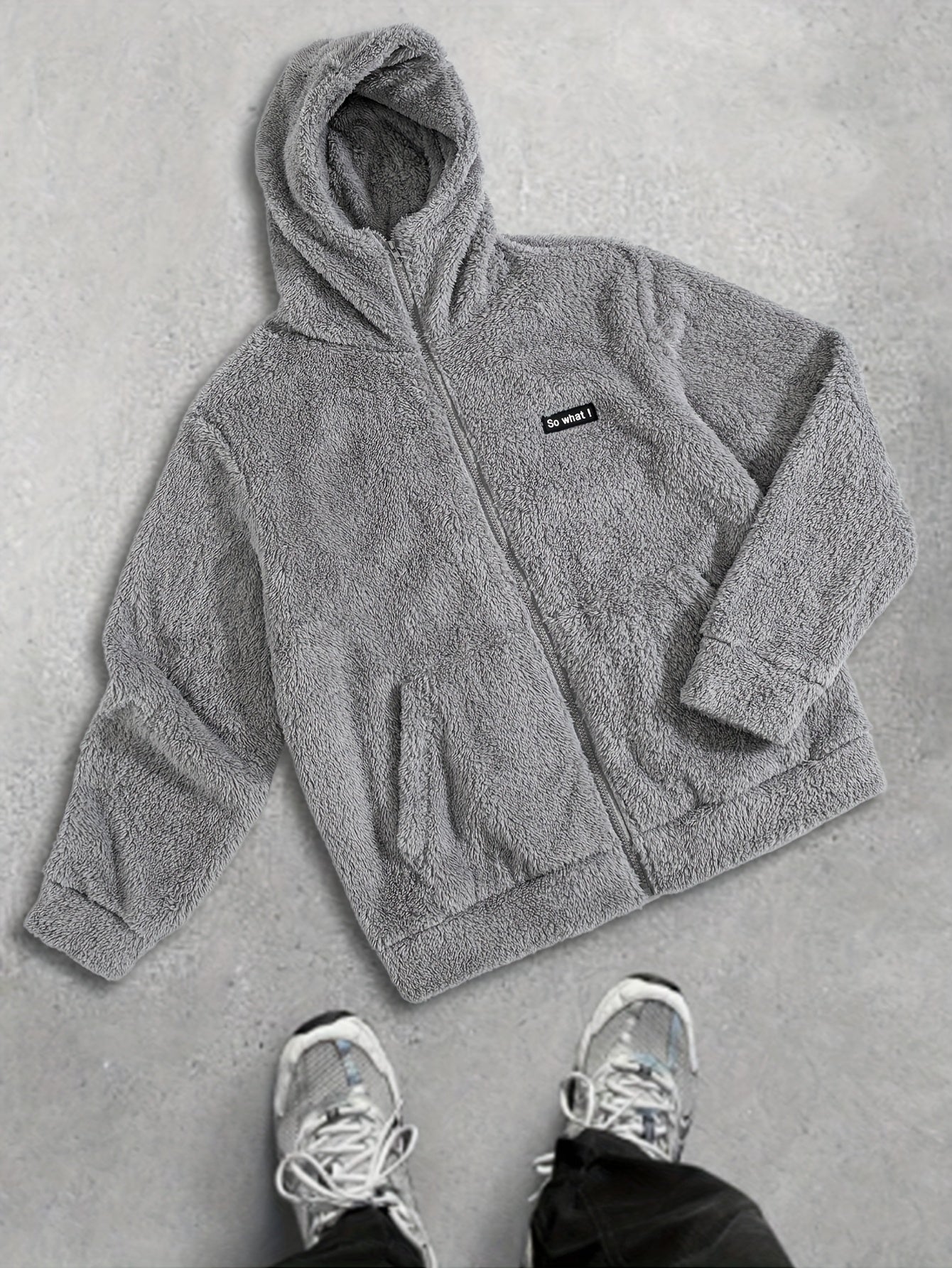 Men's Plush Hooded Zip Cardigan