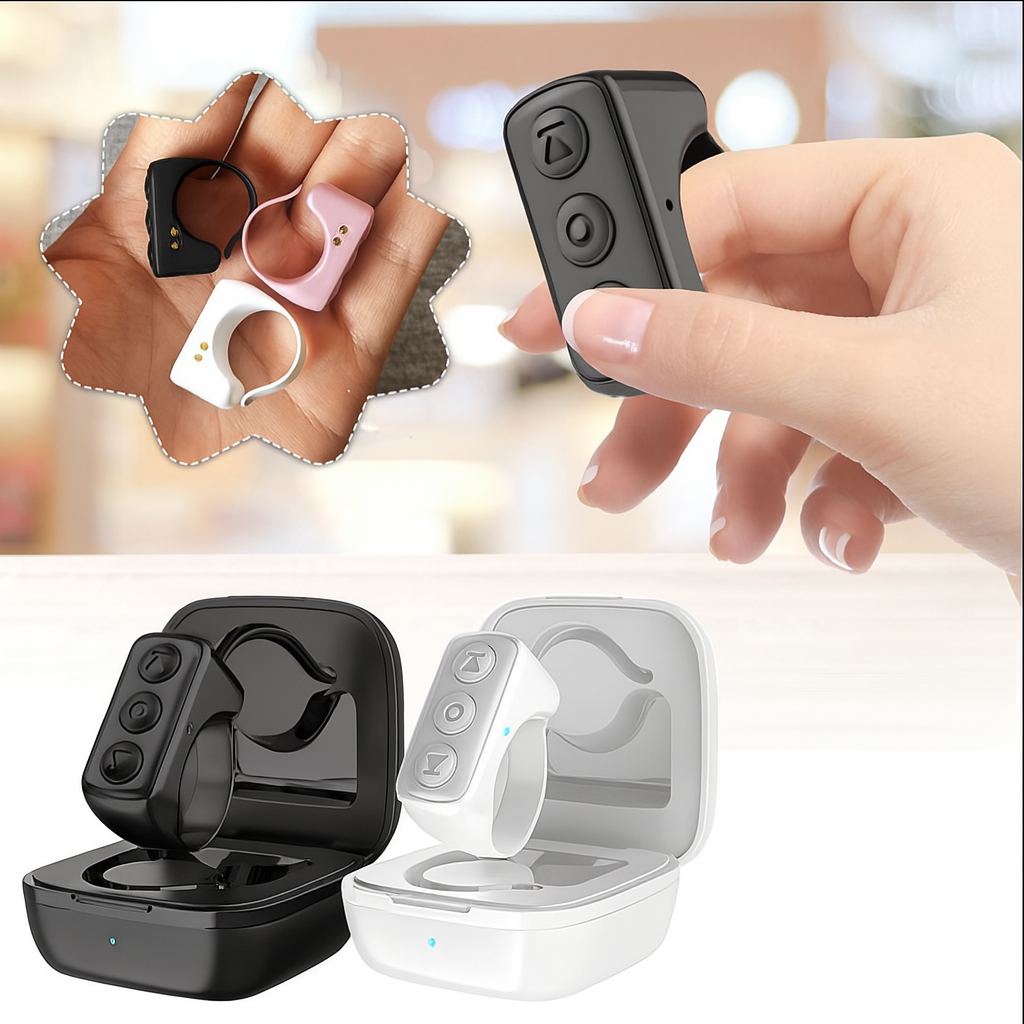 Bluetooth Page Turner & TikTok Scrolling Ring – Hands-Free Remote for Kindle, iPhone, Android – E-Reader Accessory, Selfie Shutter, Volume & Video Control