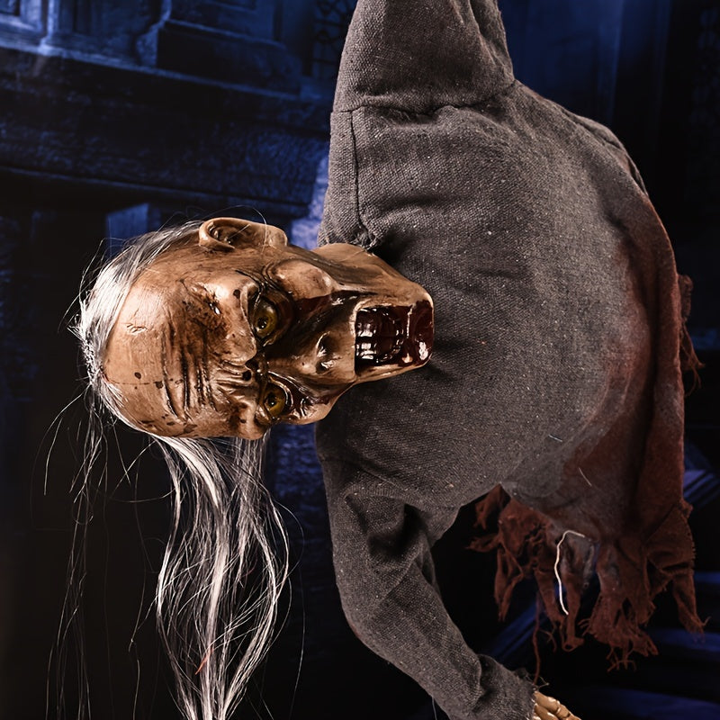 Skeleton Decoration with Glowing Eyes & Screaming Sound - Grey