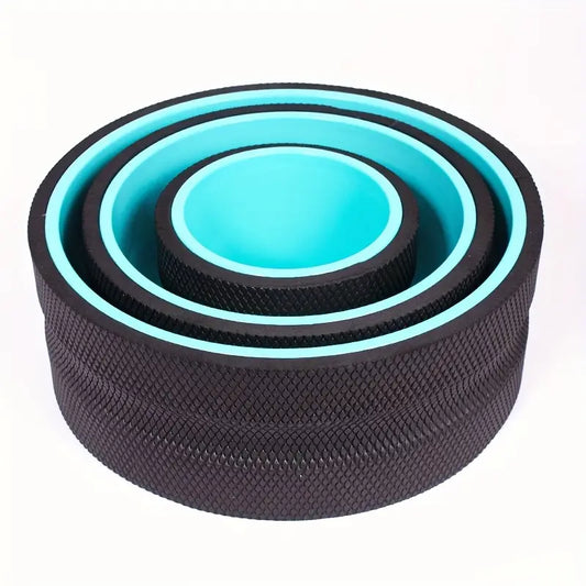 3pcs Premium TPE Yoga Stretching Wheel Set(Black)