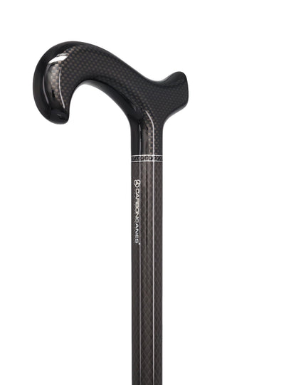Extra Tall Black Carbon Fiber Derby Cane - Triple Wound
