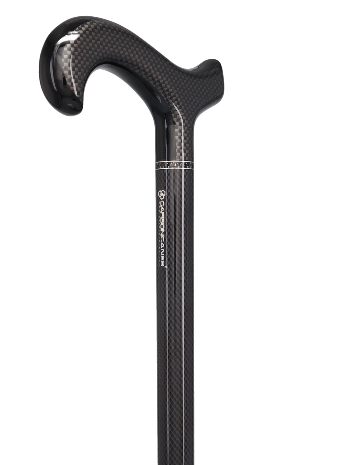 Sleek Carbon Fiber Cane: Mesh Pattern, Black Handle