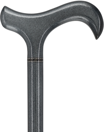 The Silver Lining Metallic Silver Derby Carbon Fiber Walking Cane