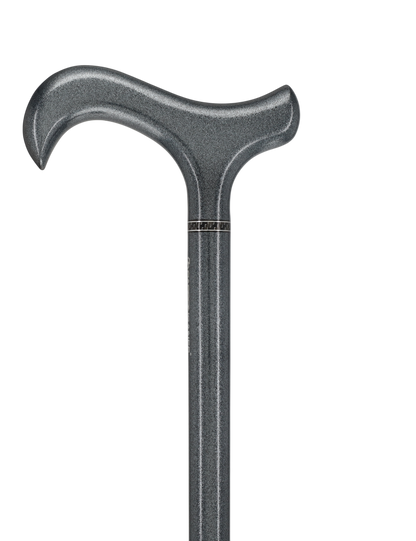 The Silver Lining Metallic Silver Derby Carbon Fiber Walking Cane