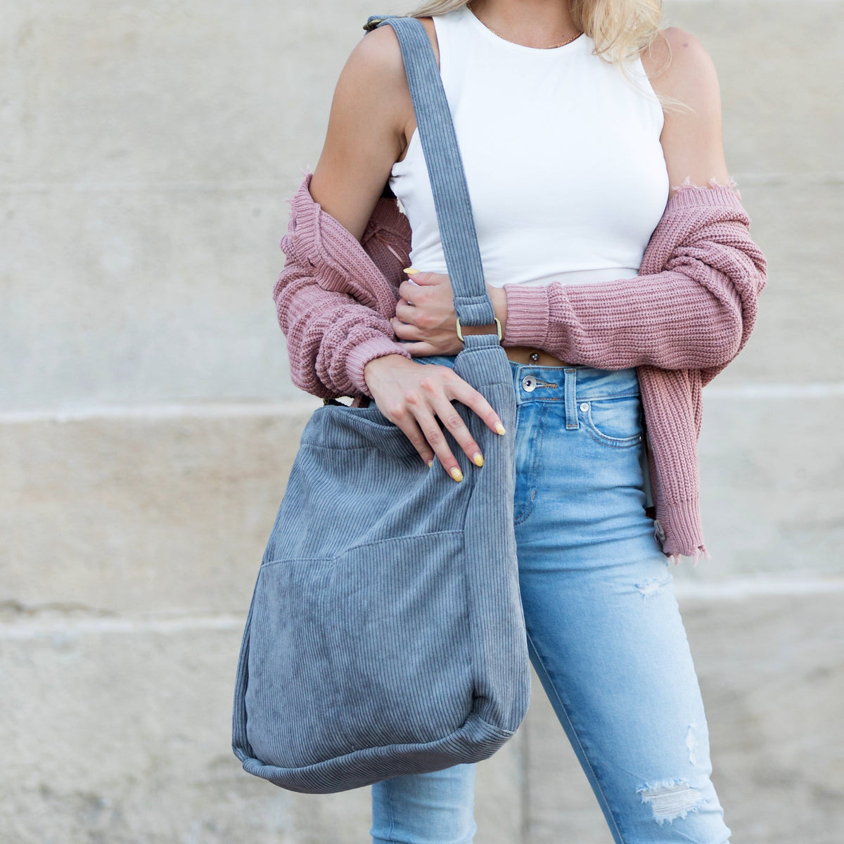 Corduroy Messenger Bag