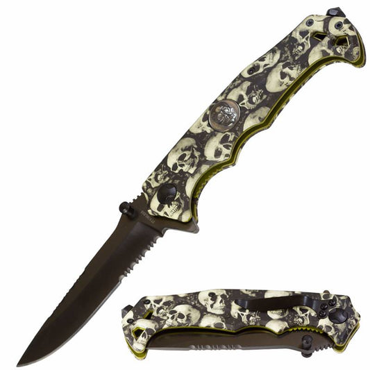 Army of Skulls Pocket Knife Assisted Opening Blade