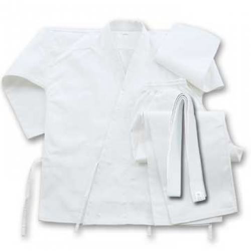 6 oz Cotton Karate Student Uniform White With Belt Size 9