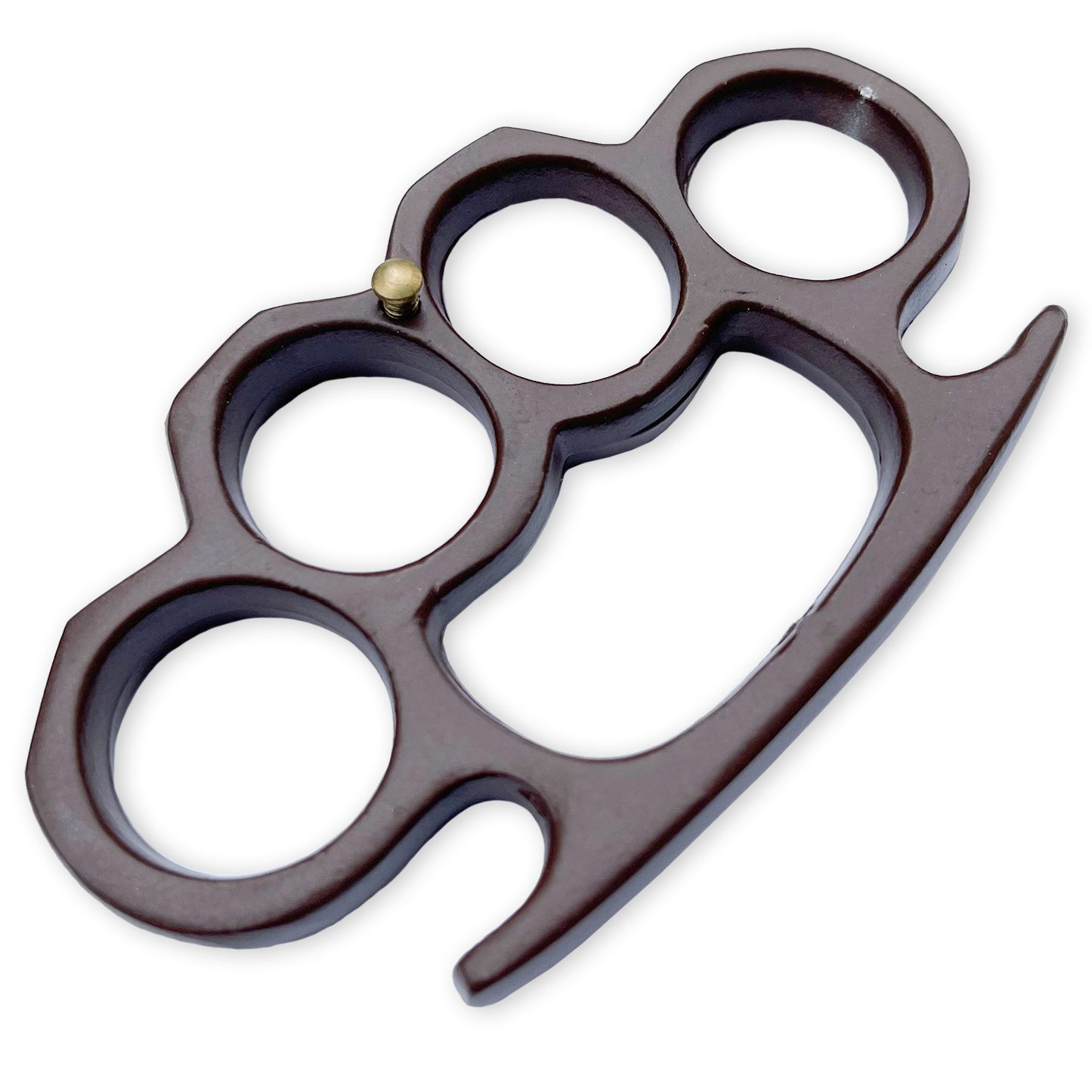Solid Steel Knuckle Duster Belt Buckle Paperweight Brown