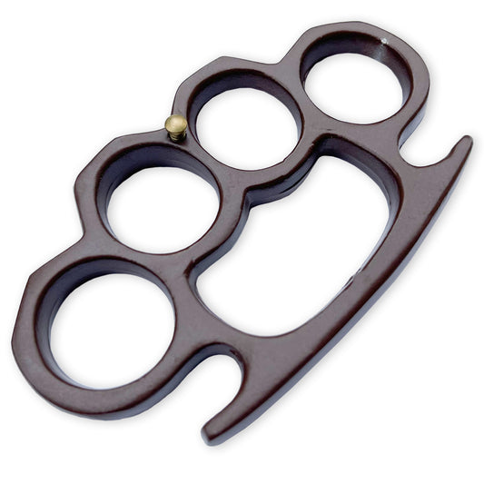 Solid Steel Knuckle Duster Belt Buckle Paperweight Brown