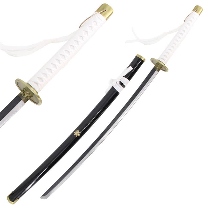 Akashi Kuniyuki Touken Ranbu Katana Sword Replica Black White Wood Scabbard