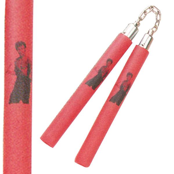 Nunchaku - Chained 12 Inch Red Foam Padded - TOPHATTER'S ARMORY DEALS