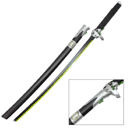 Dragonblade Katana Carbon Steel Blade Black Futuristic Cyborg Ninja Sword
