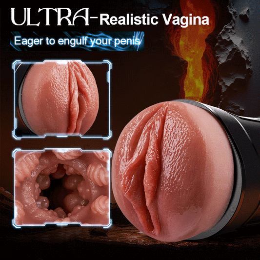 【Add to Cart & Order — Free Lube Included】Challenger - 10 Vibrations, 5 Suctions, Ultra-Realistic Vagina, Simulated Masturbator
