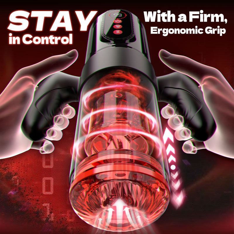 【Pre-sale until 7/17】Terminator - Telescopic Rotating Male Masturbator - 9 Modes Sucking Thrusting with Handle