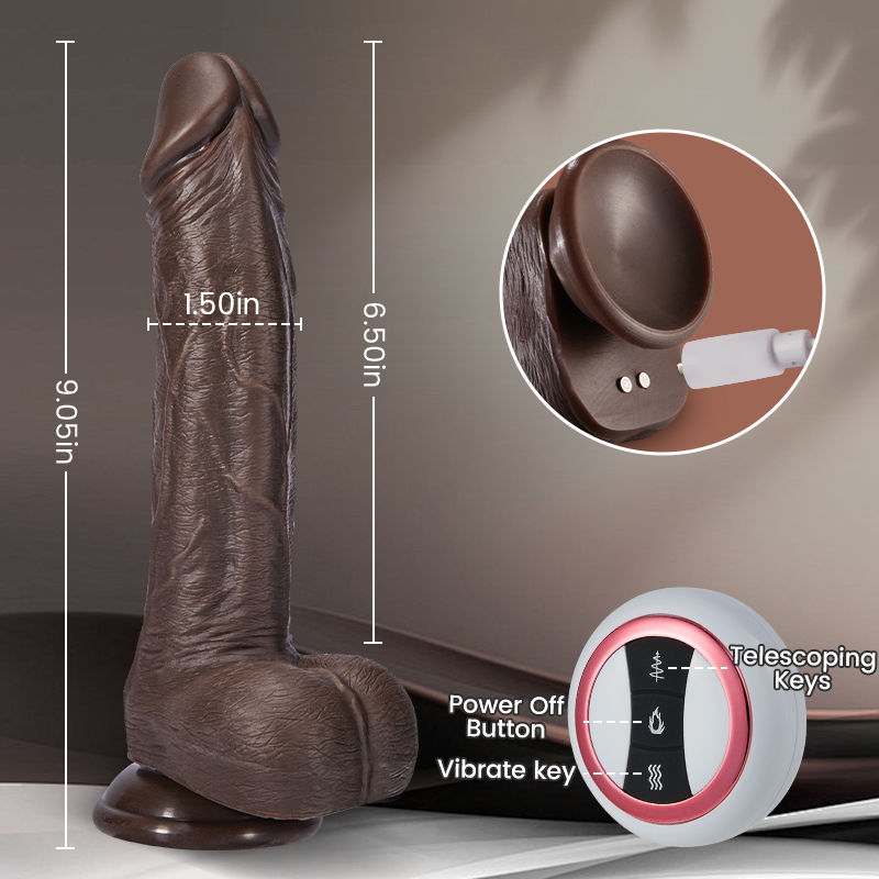 【Add to Cart & Order — Free Lube Included】Wilson - 8.7 Inch Remote Control 5 Thrusting 10 Vibrating Rotating Dildo