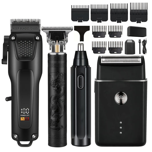 Men’s Grooming Kit USB Rechargeable Clippers (4pcs)