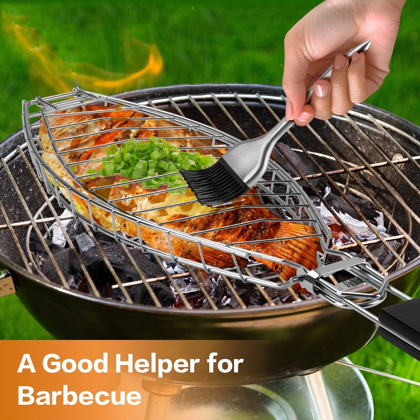 Fish Grilling Basket with Handle