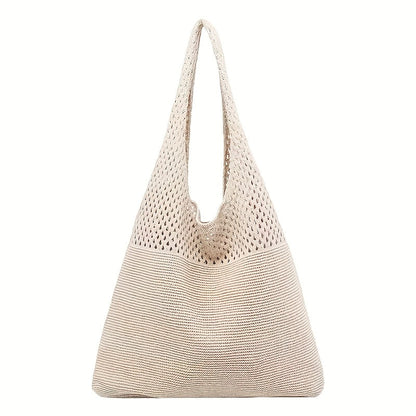 Crochet Knit Mesh Tote Shoulder Bag, 22.8 Inch