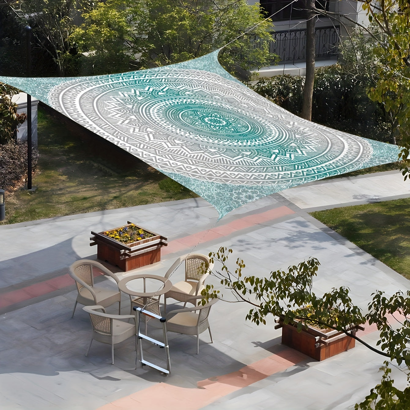 Mandala Waterproof Sun Shelter Canopy for 6 People