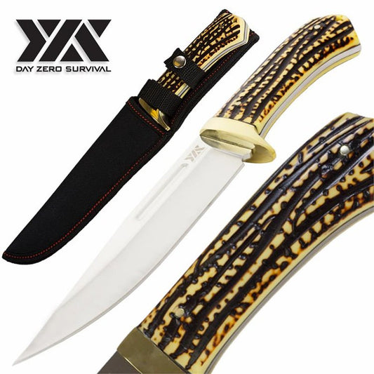DZS Full Tang Camping Survival Hunting Fixed Blade Knife 12 Inch Overall