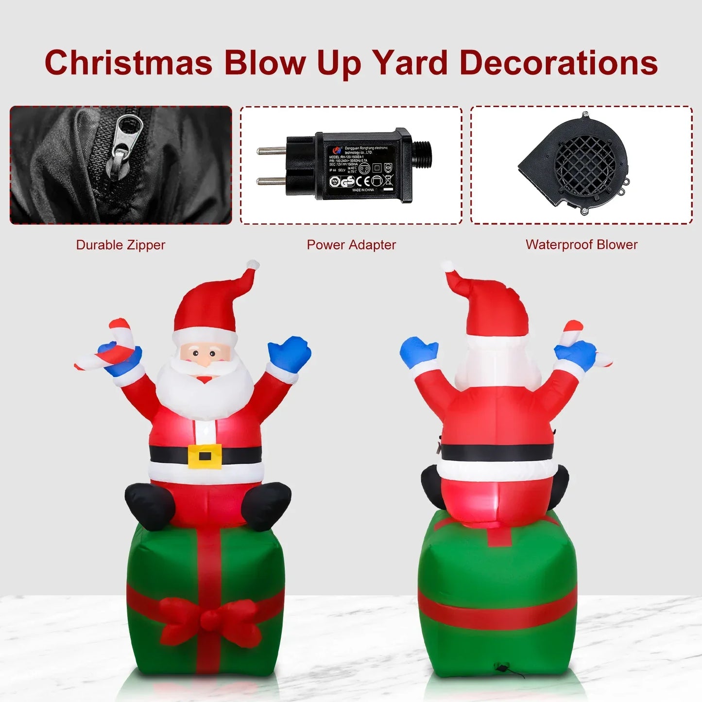 Lighted Inflatable Santa Claus with LED Lights