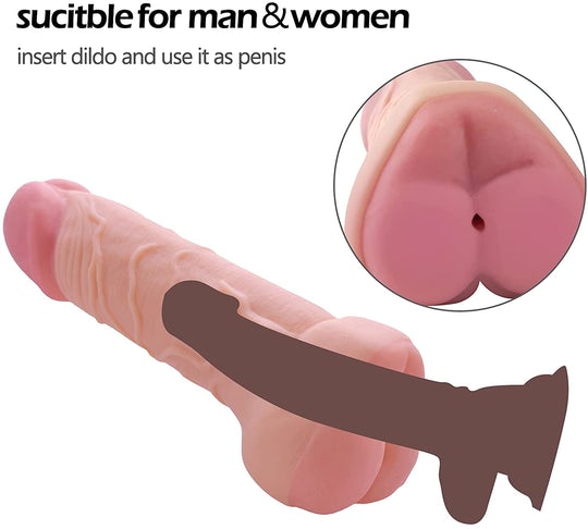 Double Function Hollow Penis Sleeve And Soft Realistic Dildo - Dildo product image for intimate wellness and personal care