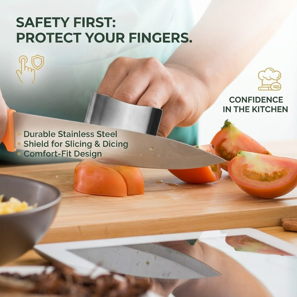 Stainless Steel Finger Guard Set Perfect Gift for Home Cooks