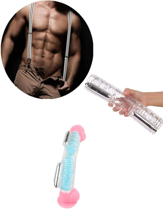 Double Stroker toy for couples men women male penis massager 2 cover male masturbation - Male Masturbator product image for i
