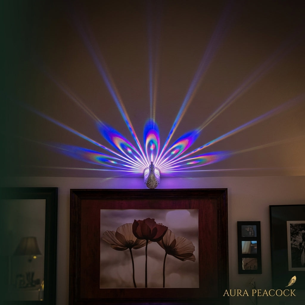 Peacock Wall Projector Lamp for Romantic Bedroom Ambiance Decor