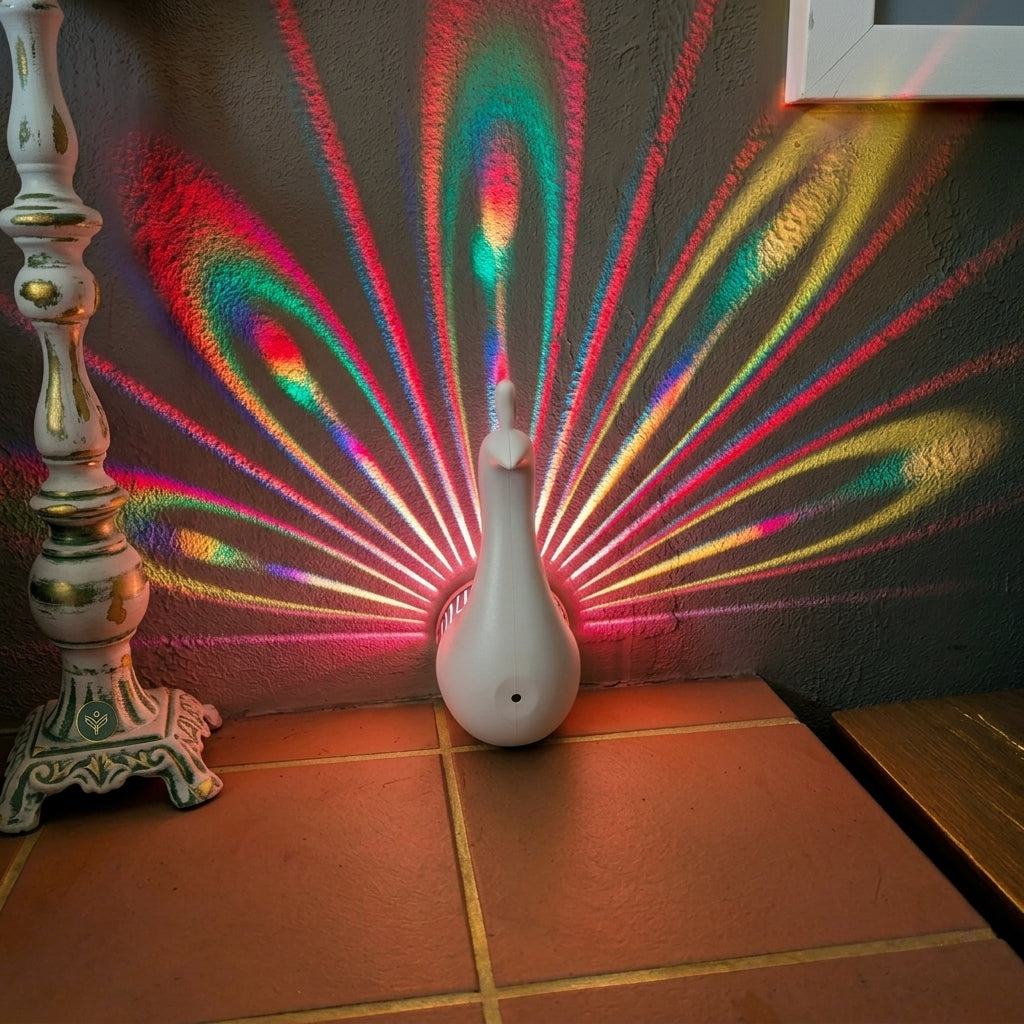 Peacock Wall Projector Lamp for Romantic Bedroom Ambiance Decor