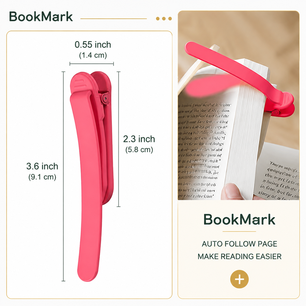 Auto Stay-in-Place Silicone Bookmarks - Never Lose Your Page Again