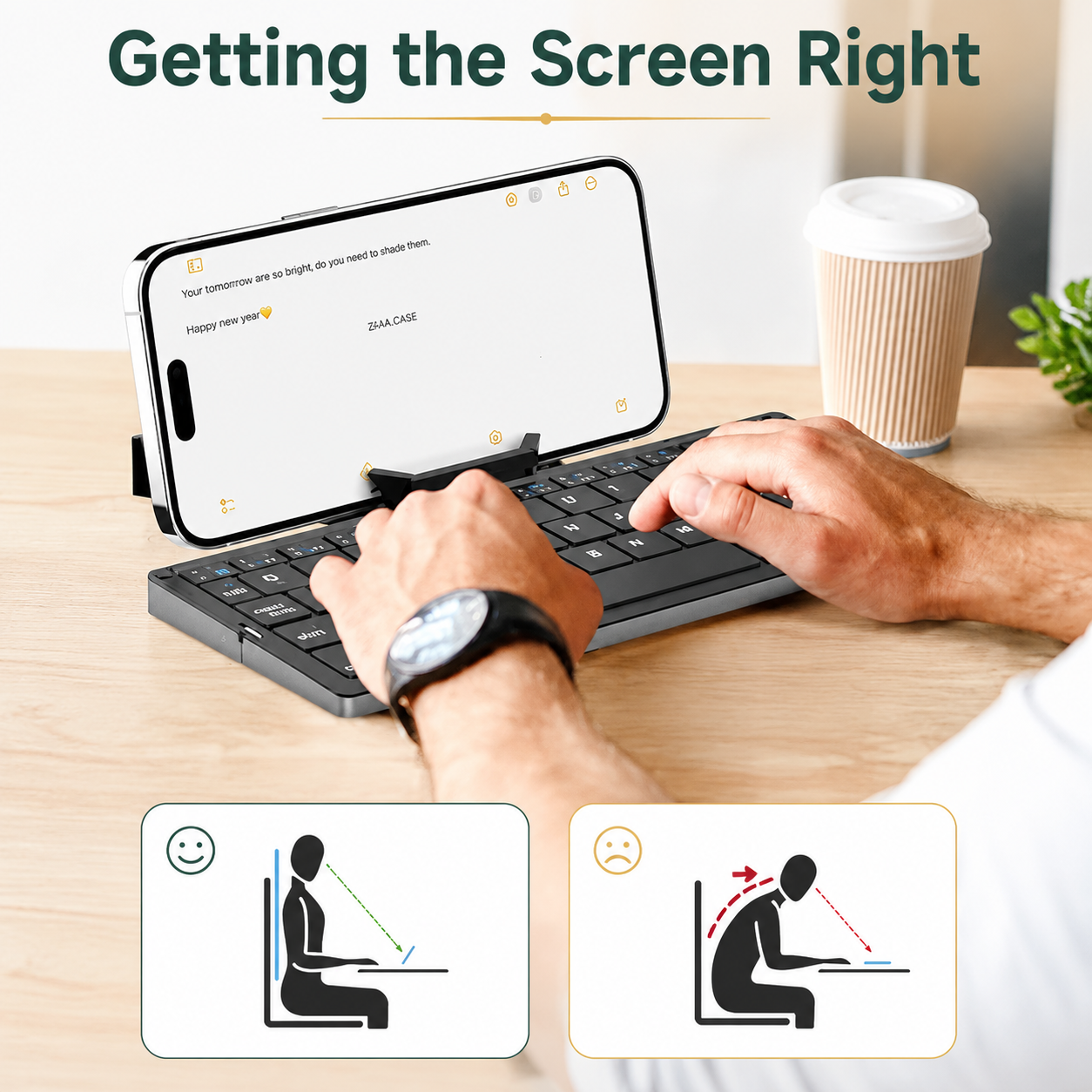 Mini Bluetooth Folding Keyboard for Phone and Tablet Travel Typing