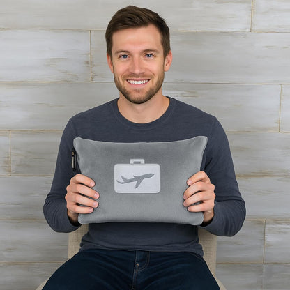 Comfort Fly Travel Blanket & Pillow – 2-in-1 Micro Plush Airplane Blanket with Carry Case (40" x 70")