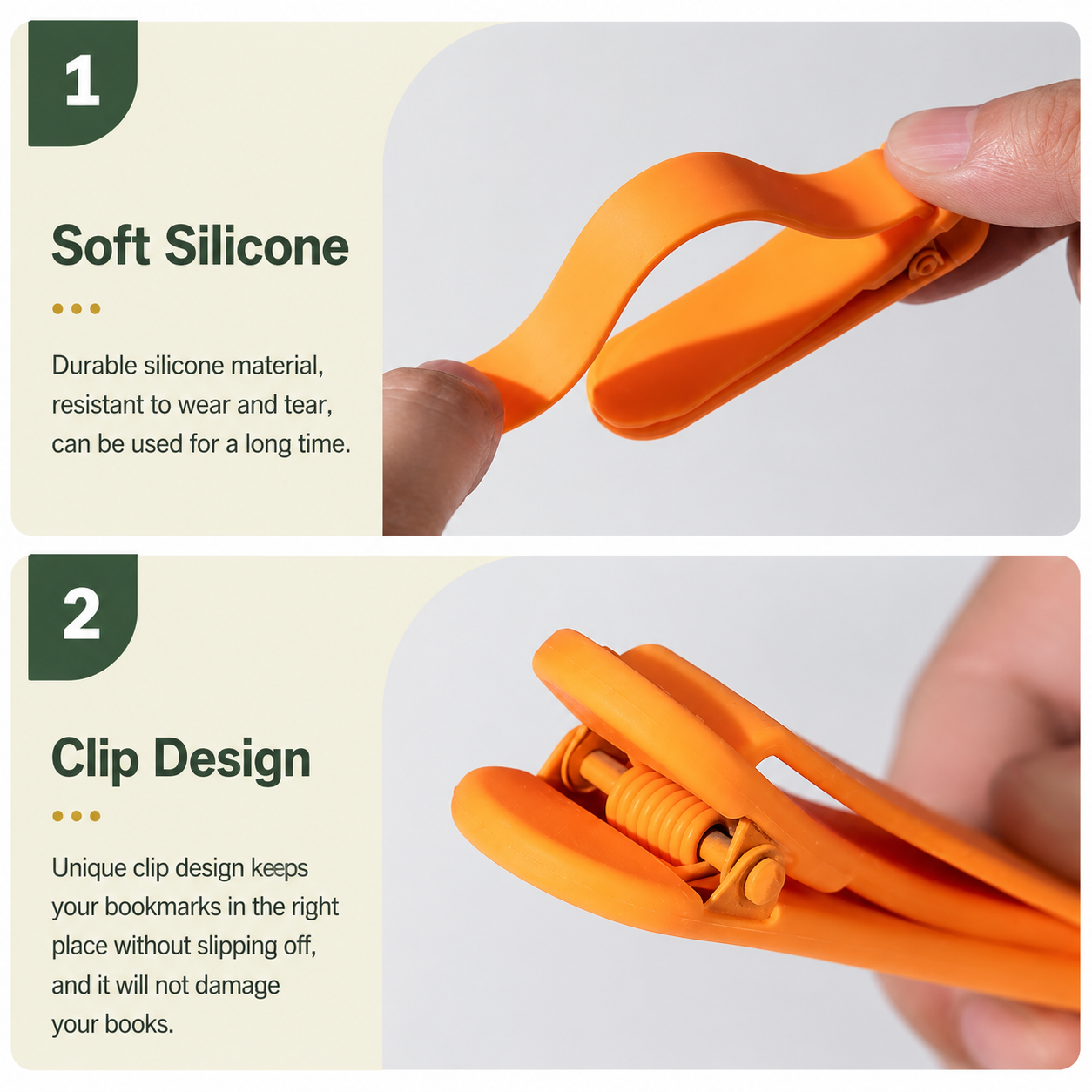 Auto Stay-in-Place Silicone Bookmarks - Never Lose Your Page Again