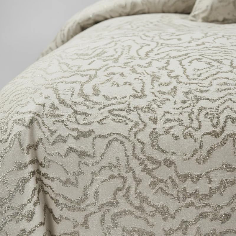 Botanical 5-Piece Comforter Set - Pintuck Bedding with Abstract Wave Design