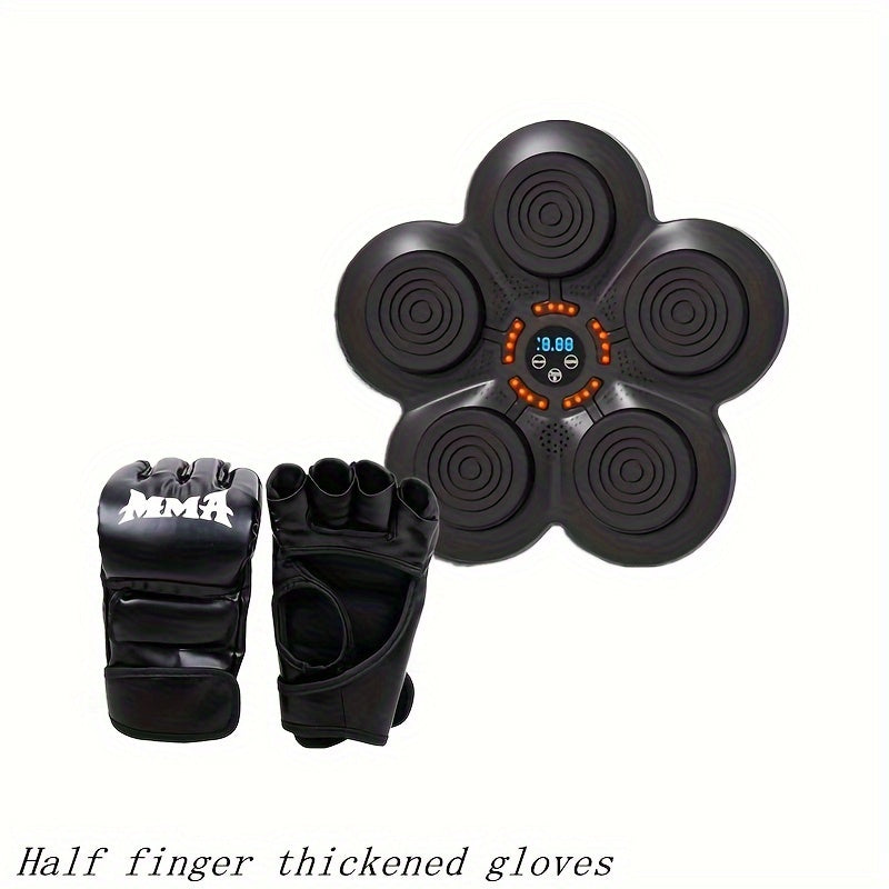 Boxing Training Kit with Reactive LED Wall Punching Target(Black)