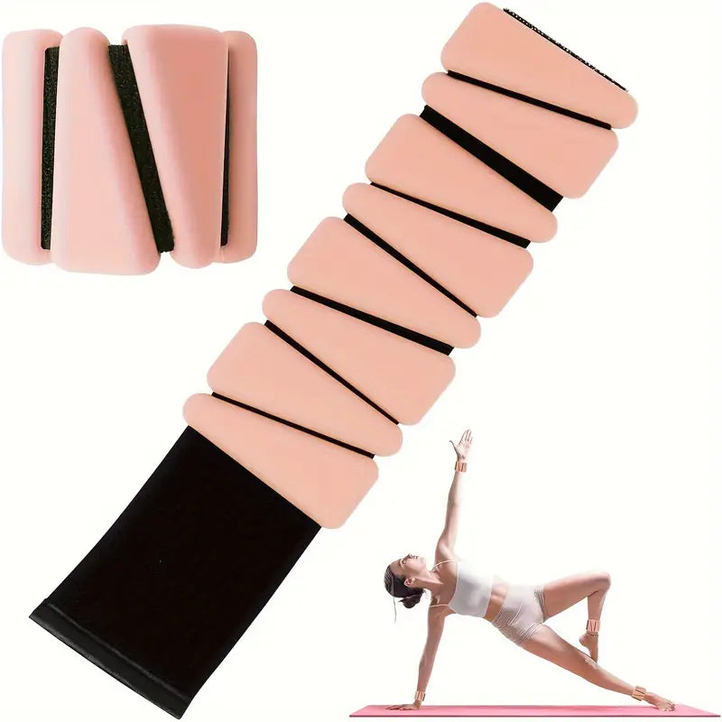 1 Pair Silicone Weighted Wristbands & Ankle Straps, 2lbs/907.18g - Salmon Pink